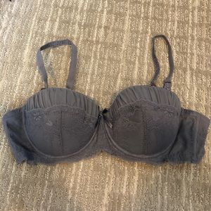 Grey lace push up bra